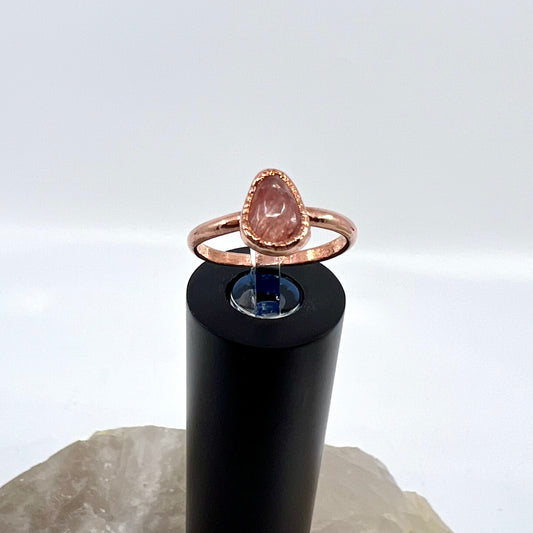 Size 6.25 Rhodochrosite Ring - Copper Electroformed