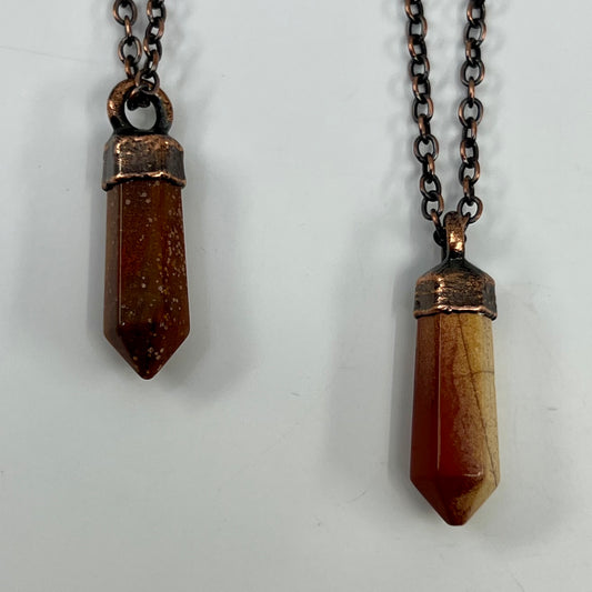 Red Jasper Necklace - Copper Electroformed