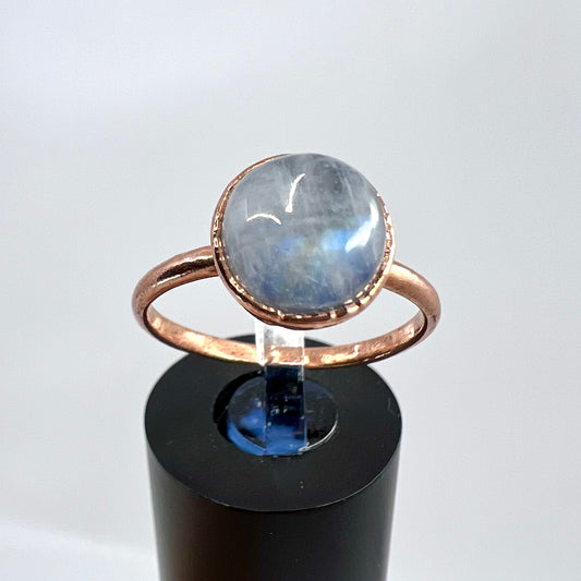 Size 7.75 Moonstone Ring - Copper Electroformed