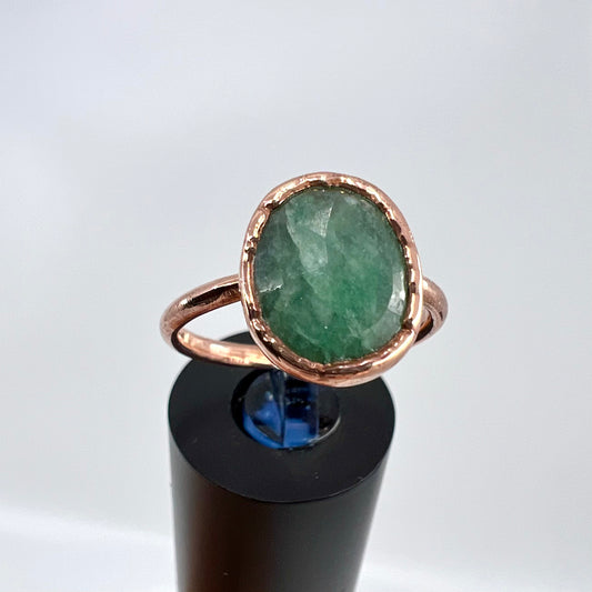 Size 7.75 Emerald Ring - Copper Electroformed