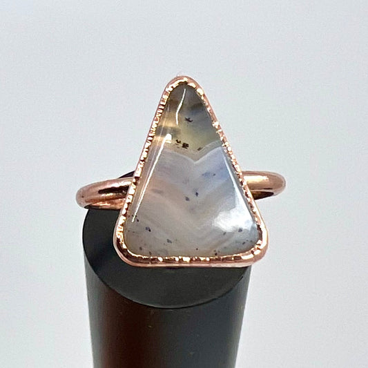 Size 9 Montana Agate Ring - Copper Electroformed