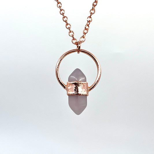 Mini Double Terminated Fluorite Necklace - Copper Electroformed