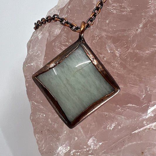 Amazonite Necklace - Copper Electroformed