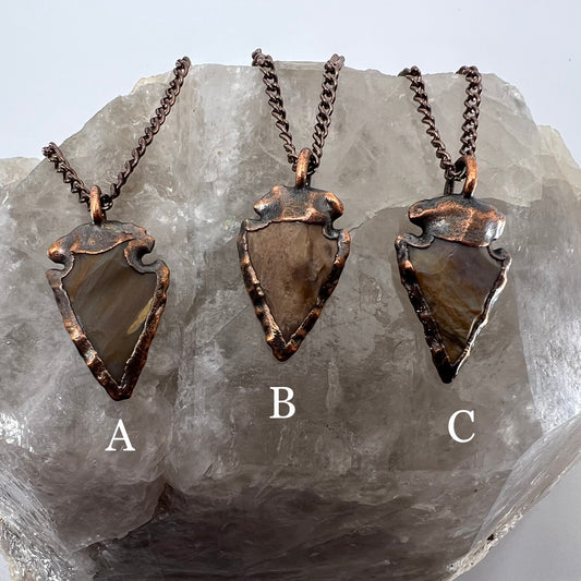 Mini Arrowhead Necklaces - Copper Electroformed