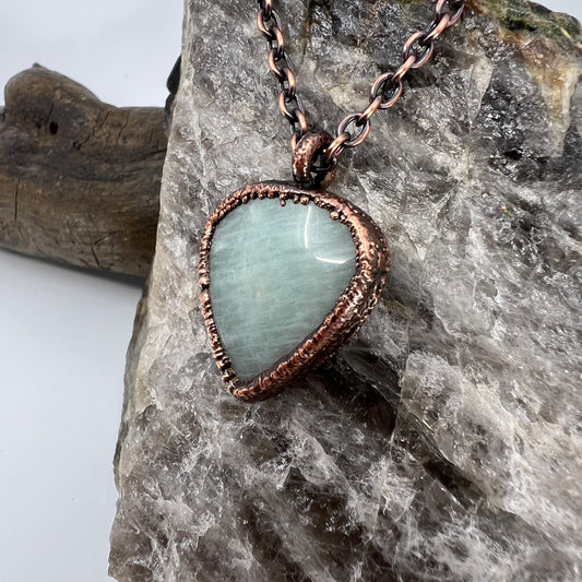 Amazonite Necklace - Copper Electroformed