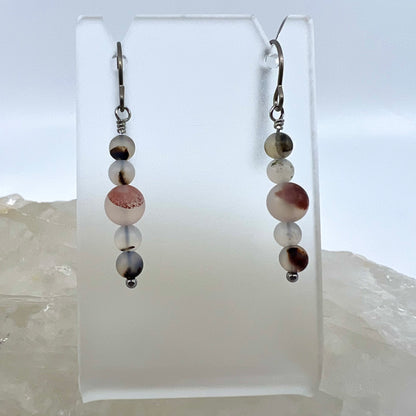 Montana Agate Drop Earrings, Matte Finish