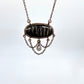 Hypersthene with Smokey Quartz Dangle - Copper Electroformed Necklace