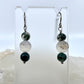 Moss Agate & Montana Agate Drop Earrings, Smooth Finish