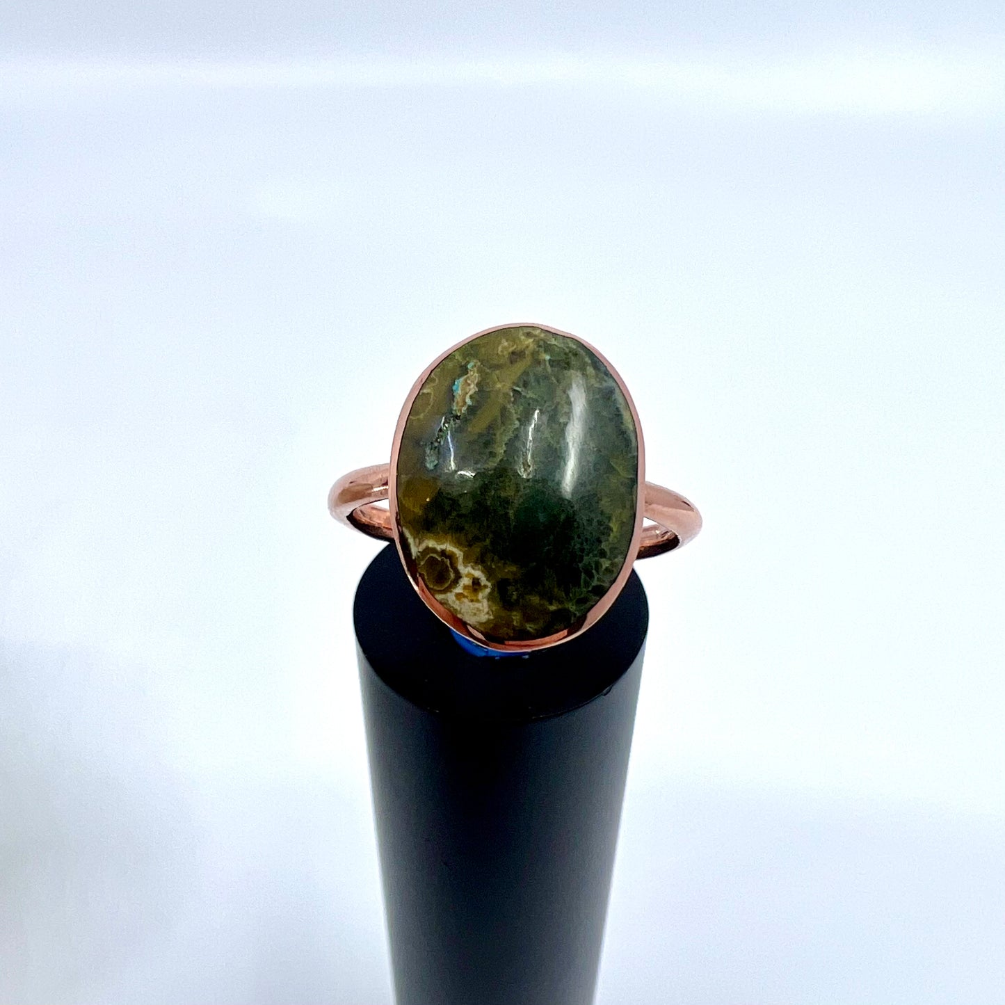 Size 8.5 Japser Ring - Copper Electroformed