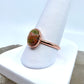 Size 8.5 Unakite Jasper Ring - Copper Electroformed