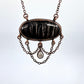 Hypersthene with Smokey Quartz Dangle - Copper Electroformed Necklace