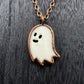 Happy Ghost Bone Carving Necklace - Copper Electroformed