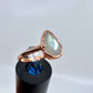 Size 8 Rainbow Moonstone Ring - Copper Electroformed