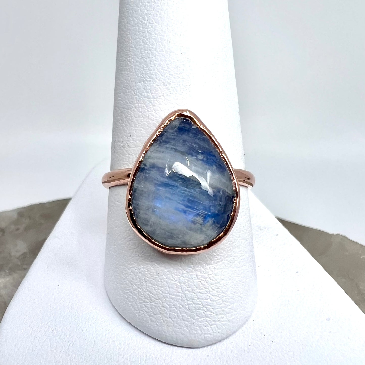 Size 8 Moonstone Ring - Copper Electroformed