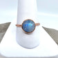 Size 8.5 Rainbow Moonstone Ring - Copper Electroformed