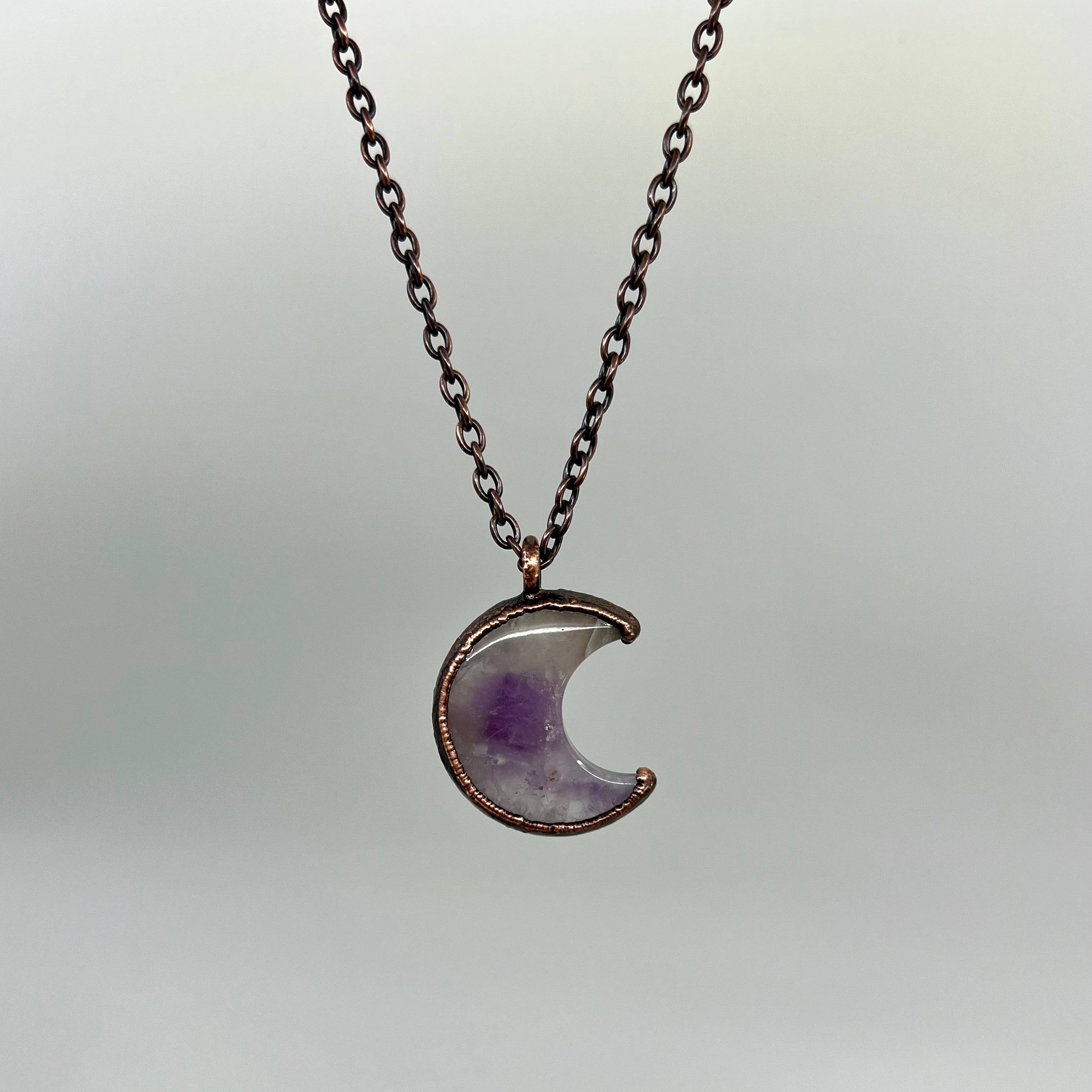 Amethyst crescent deals moon necklace