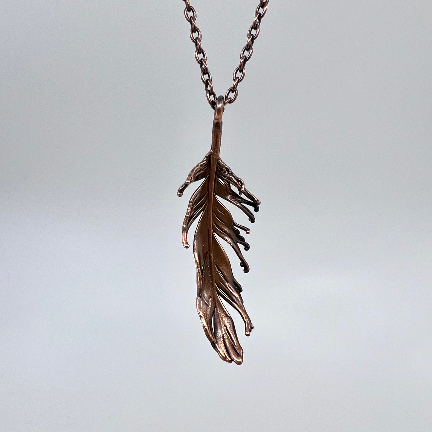 Real Feather Necklace - Copper Electroformed