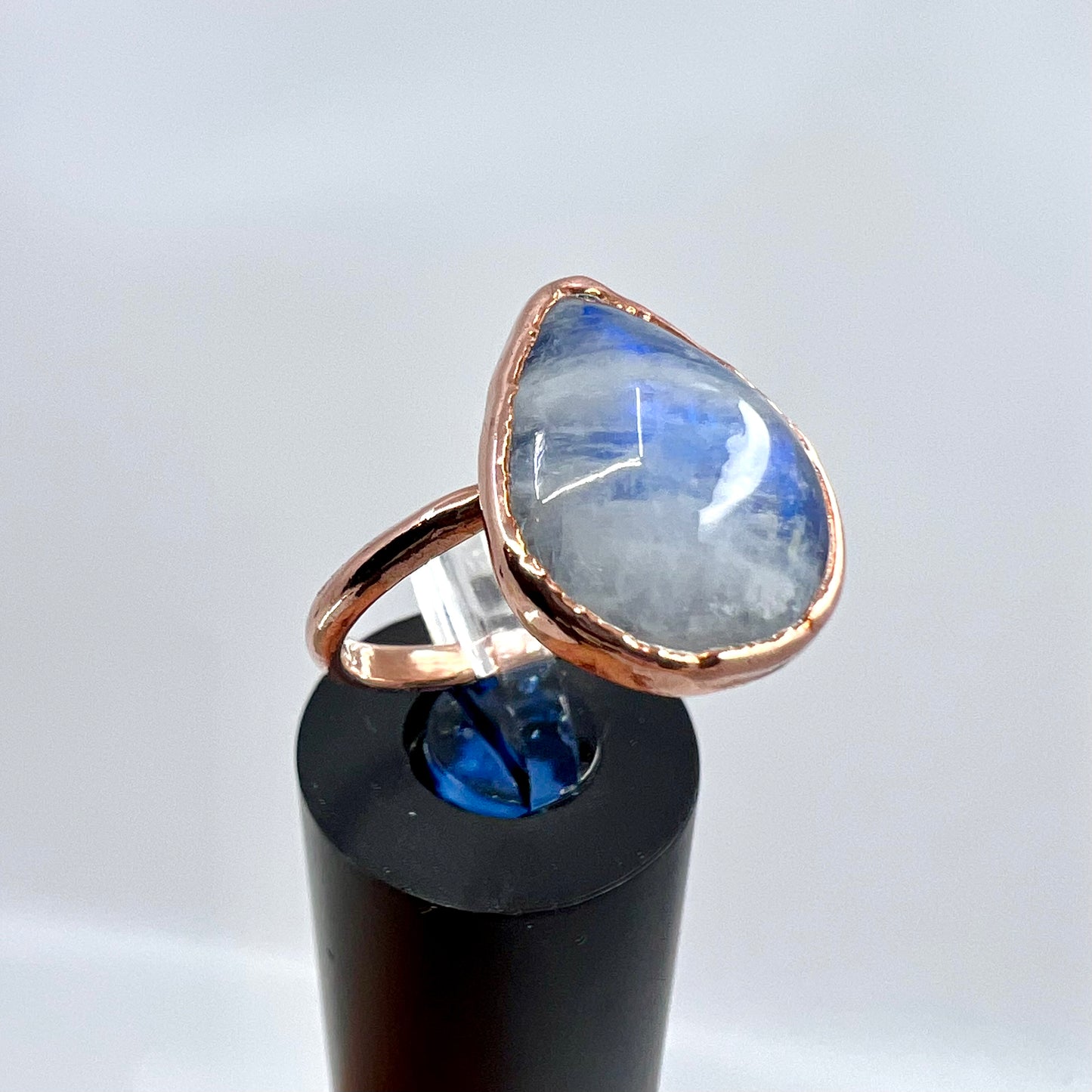 Size 8 Moonstone Ring - Copper Electroformed