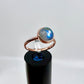 Size 8 Rainbow Moonstone Ring - Copper Electroformed