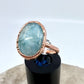 Size 8 Larimar Ring - Copper Electroformed