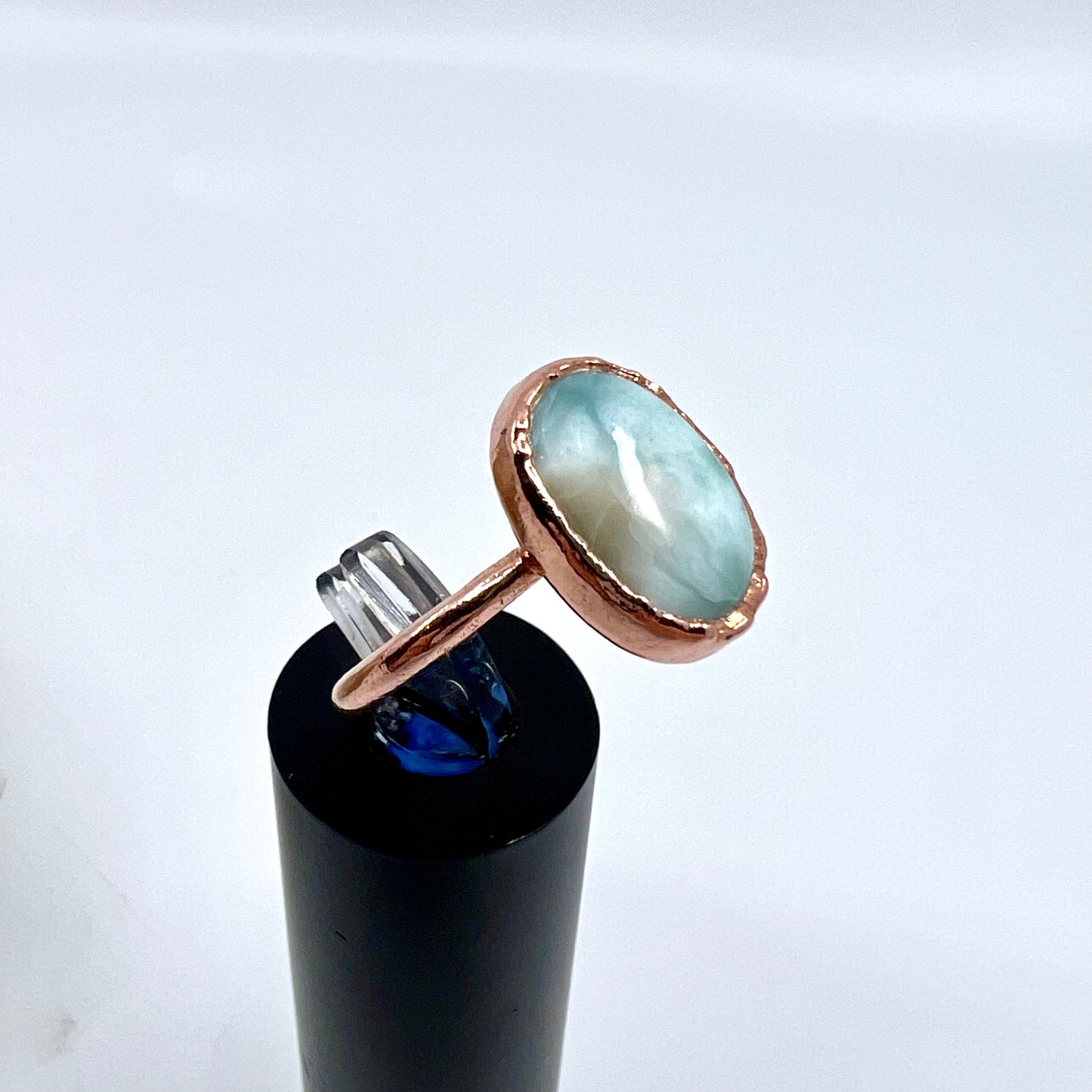 Size 8.5 Larimar Ring - Copper Electroformed