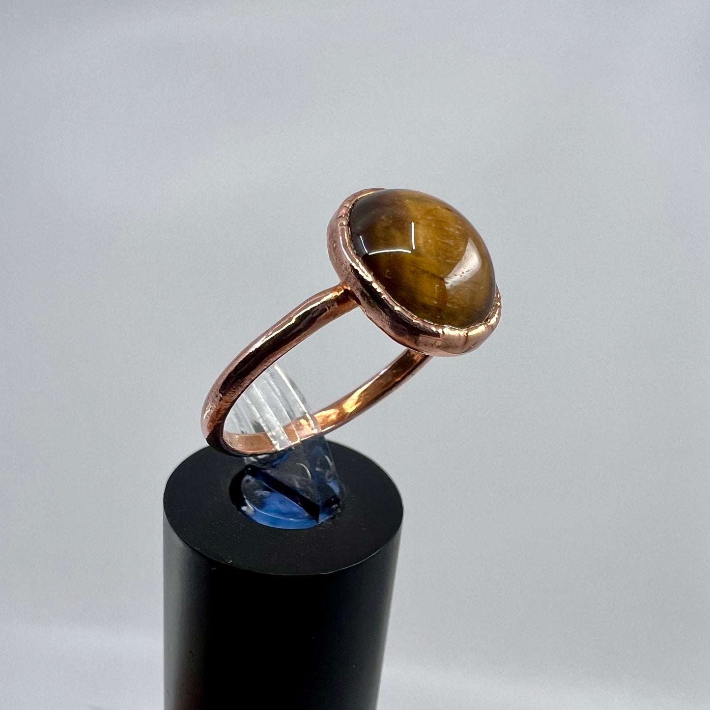 Size 9.25 Tiger’s Eye Ring - Copper Electroformed