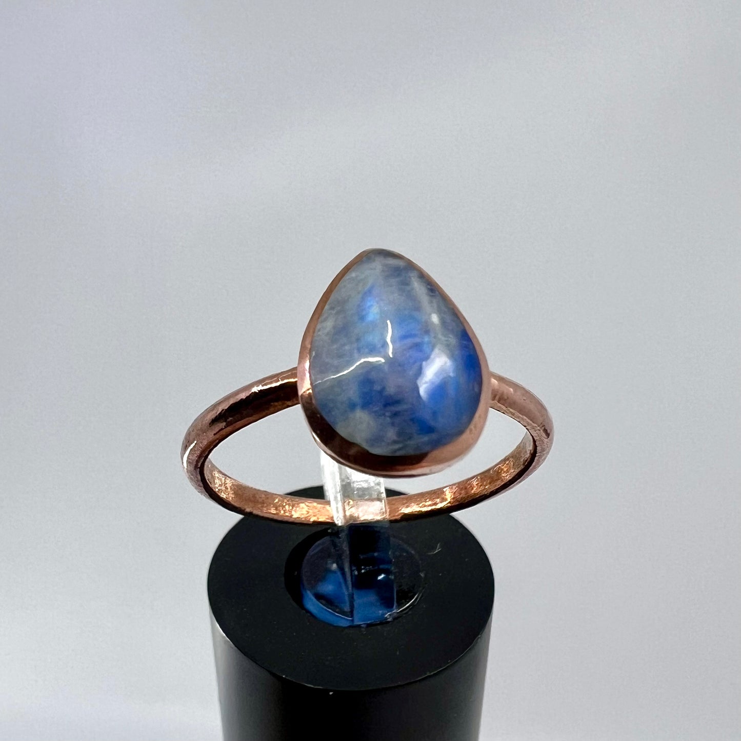 Size 9.25 Moonstone Ring - Copper Electroformed