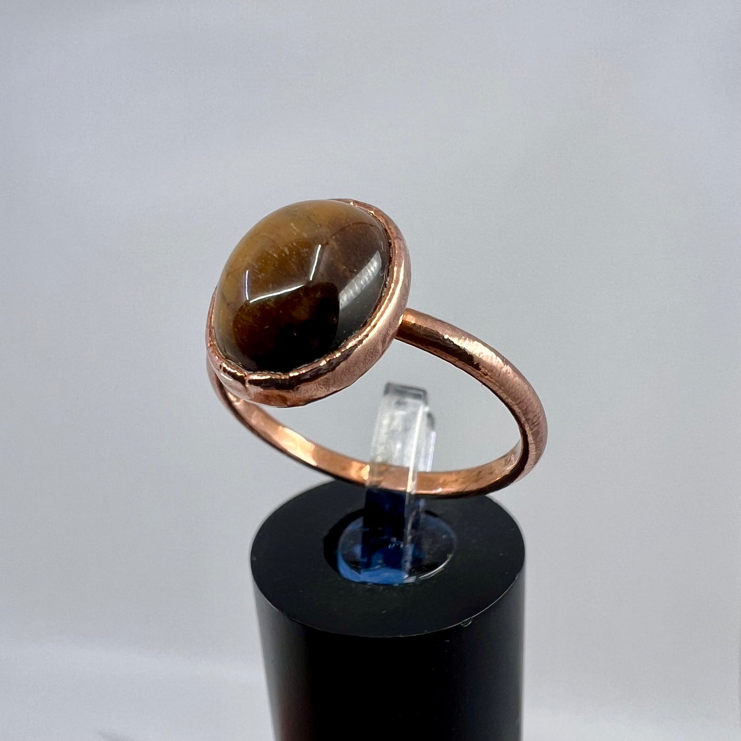 Size 9.25 Tiger’s Eye Ring - Copper Electroformed