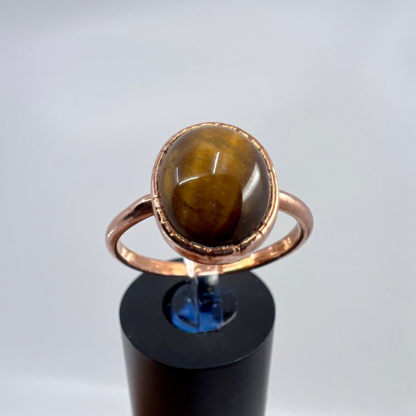 Size 9.25 Tiger’s Eye Ring - Copper Electroformed