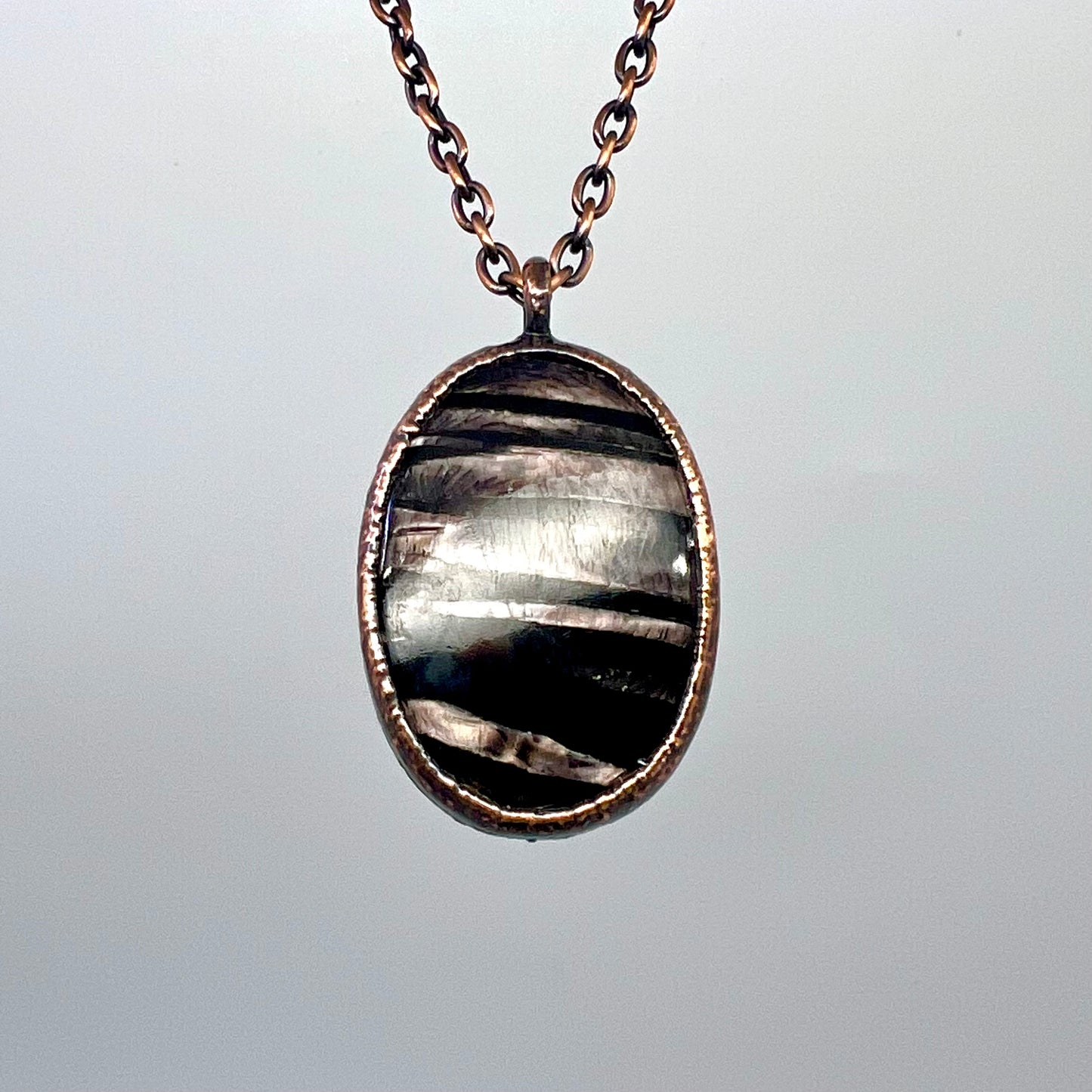 Hypersthene Necklace - Copper Electroformed