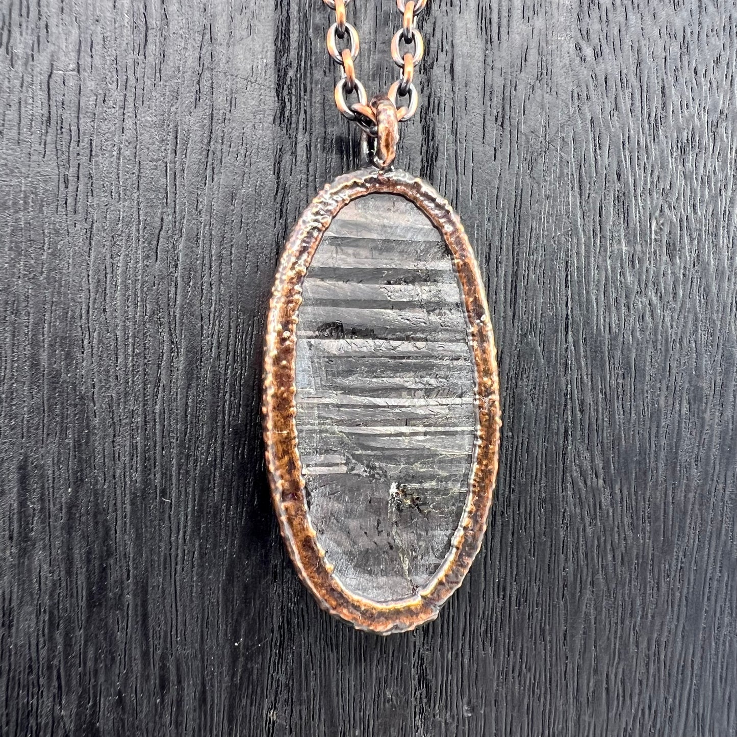 Hypersthene Necklace - Copper Electroformed