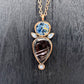 Hypersthene, Pietersite, and Rainbow Moonstone Necklace - Copper Electroformed