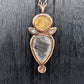 Hypersthene, Pietersite, and Rainbow Moonstone Necklace - Copper Electroformed