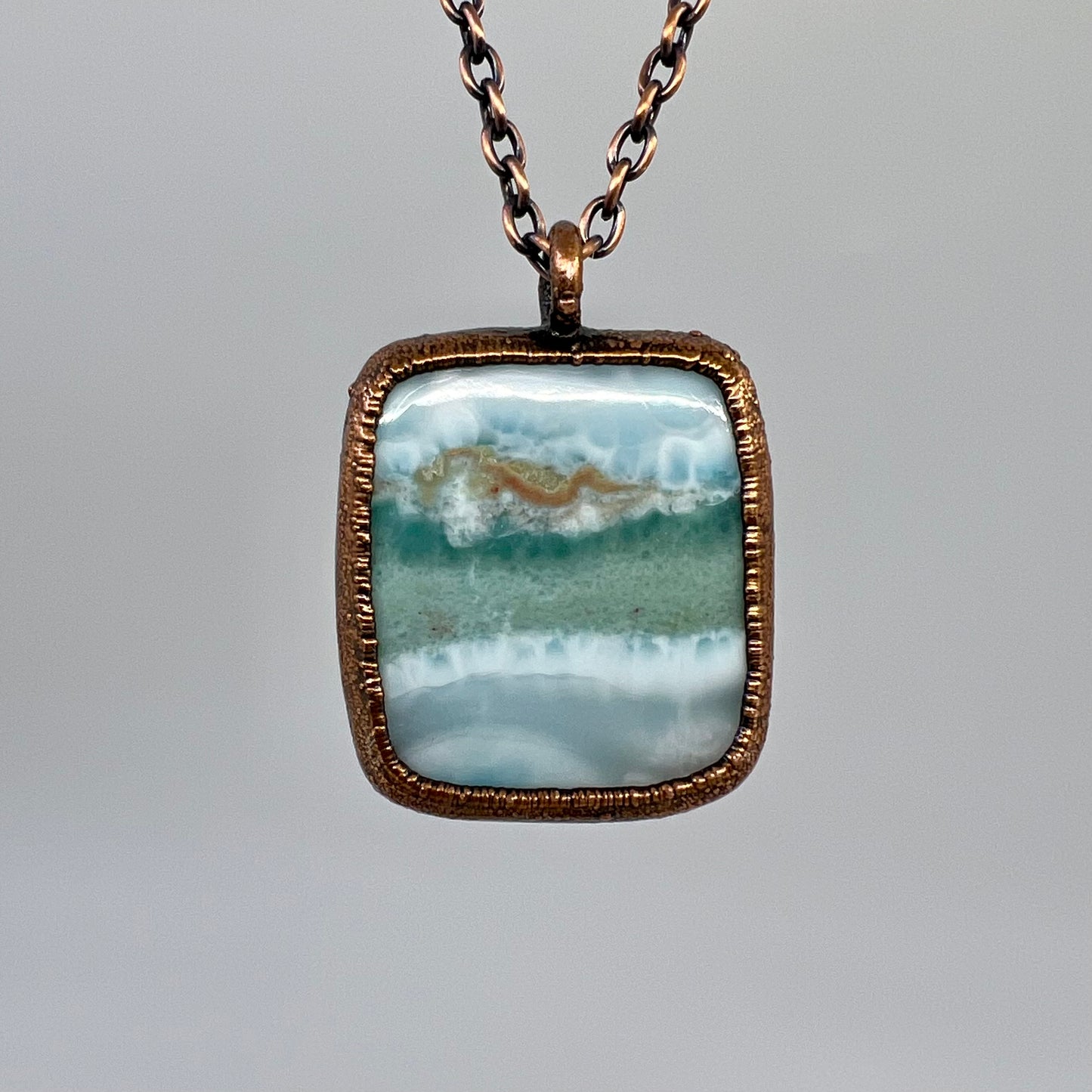 Larimar Necklace - Copper Electroformed