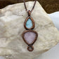 Larimar, Kunzite, and Moonstone Combo Necklace - Copper Electroformed