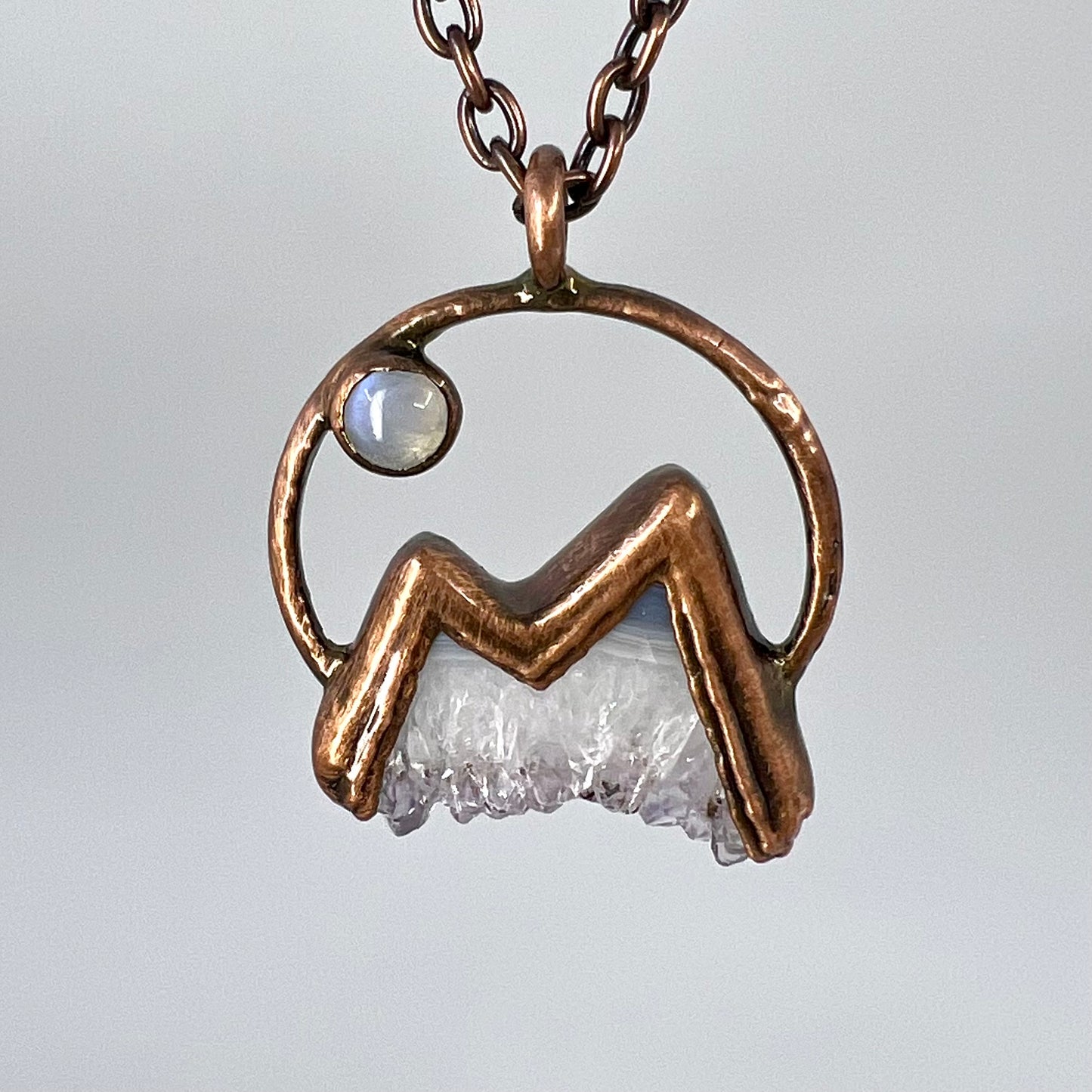 Mountains and the Moon — Copper Electroformed Necklace