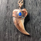 Black Bear Claw with Lapis Lazuli Accent, Sm/Med Rear Claw - Copper Electroformed Necklace