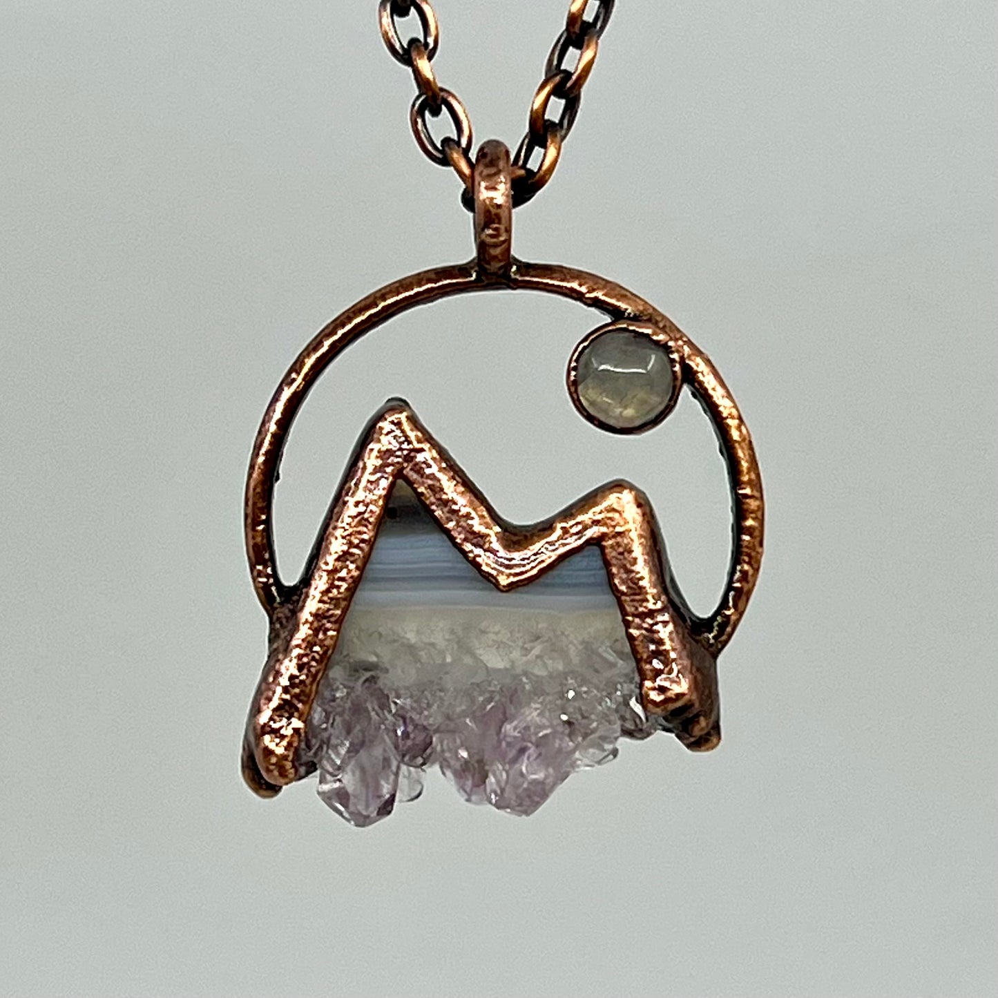 Mountains and the Moon — Copper Electroformed Necklace