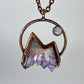 Special Edition Mountains and the Moon with Aura — Copper Electroformed Necklace