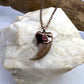 Black Bear Claw with Tourmaline Accent, Small Rear Claw - Copper Electroformed Necklace