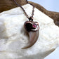 Black Bear Claw with Tourmaline Accent, Small Rear Claw - Copper Electroformed Necklace