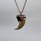 Black Bear Claw with Tourmaline Accent, Small Rear Claw - Copper Electroformed Necklace