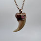 Black Bear Claw with Tourmaline Accent, Small Rear Claw - Copper Electroformed Necklace