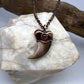 Black Bear Claw with Garnet Accent, Sm/Med Rear Claw - Copper Electroformed Necklace