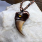 Black Bear Claw with Tourmaline Accent, Small Rear Claw - Copper Electroformed Necklace