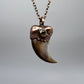 Black Bear Claw with Tourmaline Accent, Small Rear Claw - Copper Electroformed Necklace