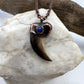 Black Bear Claw with Lapis Lazuli Accent, Sm/Med Rear Claw - Copper Electroformed Necklace