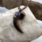 Black Bear Claw with Lapis Lazuli Accent, Sm/Med Rear Claw - Copper Electroformed Necklace