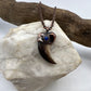 Black Bear Claw with Lapis Lazuli Accent, Sm/Med Rear Claw - Copper Electroformed Necklace