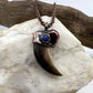 Black Bear Claw with Lapis Lazuli Accent, Sm/Med Rear Claw - Copper Electroformed Necklace